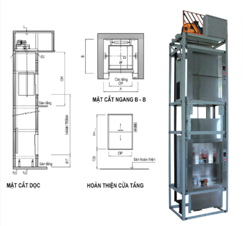 Công ty lắp đặt thang máy tải thực phẩm uy tín tại Hà Nội