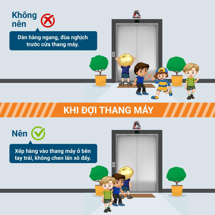 Những nguy hiểm cần phải lưu ý dạy trẻ kỹ năng đi thang máy